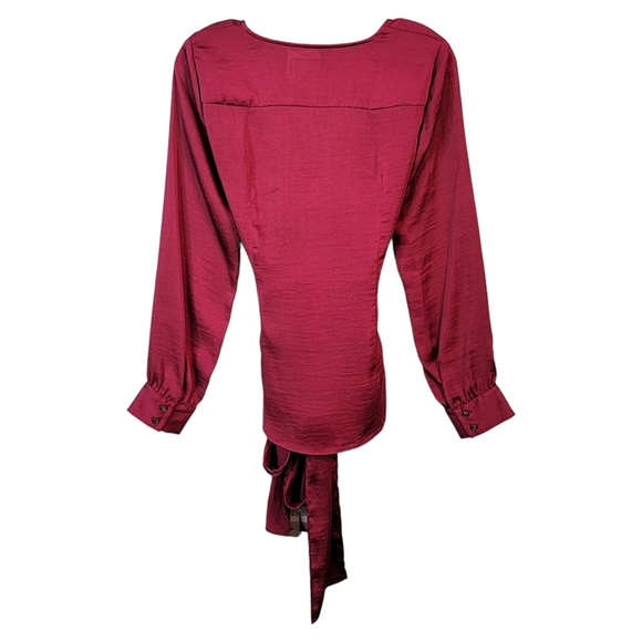 Moulinette Soeurs Velements by Anthropologie Silky Feel Long Waist Tie Blouse 4 - Picture 7 of 16